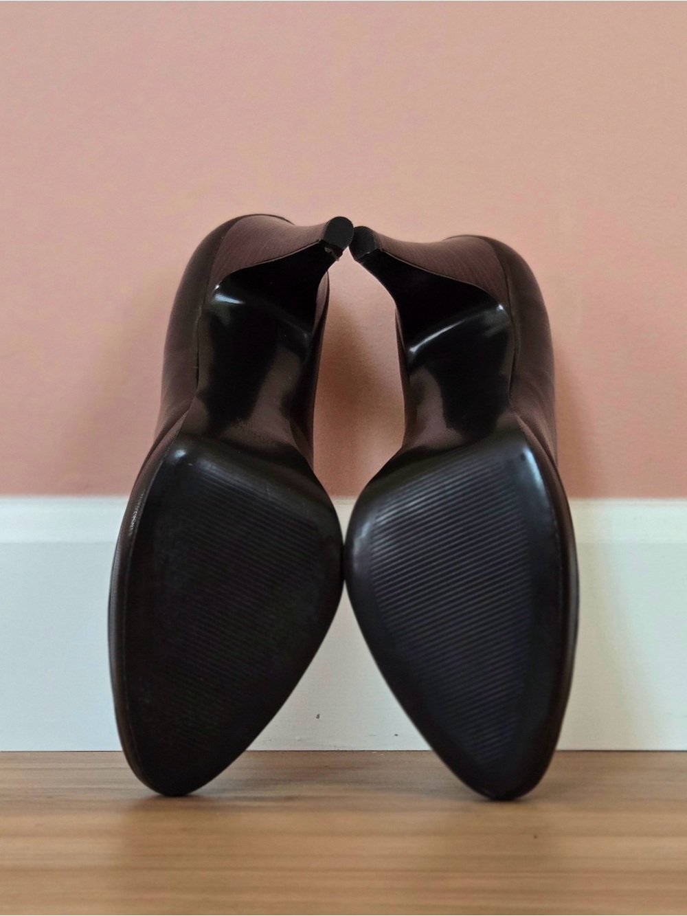 nine west | novitao platform pump | almond toe | high heel | brown | us 9.5 - Picture 5 of 5